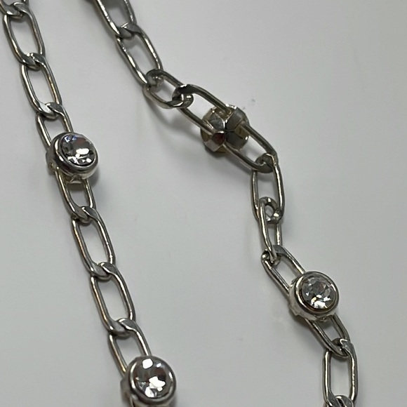 Silver Tone Chain with Crystals Ankle Bracelet - Picture 5 of 10